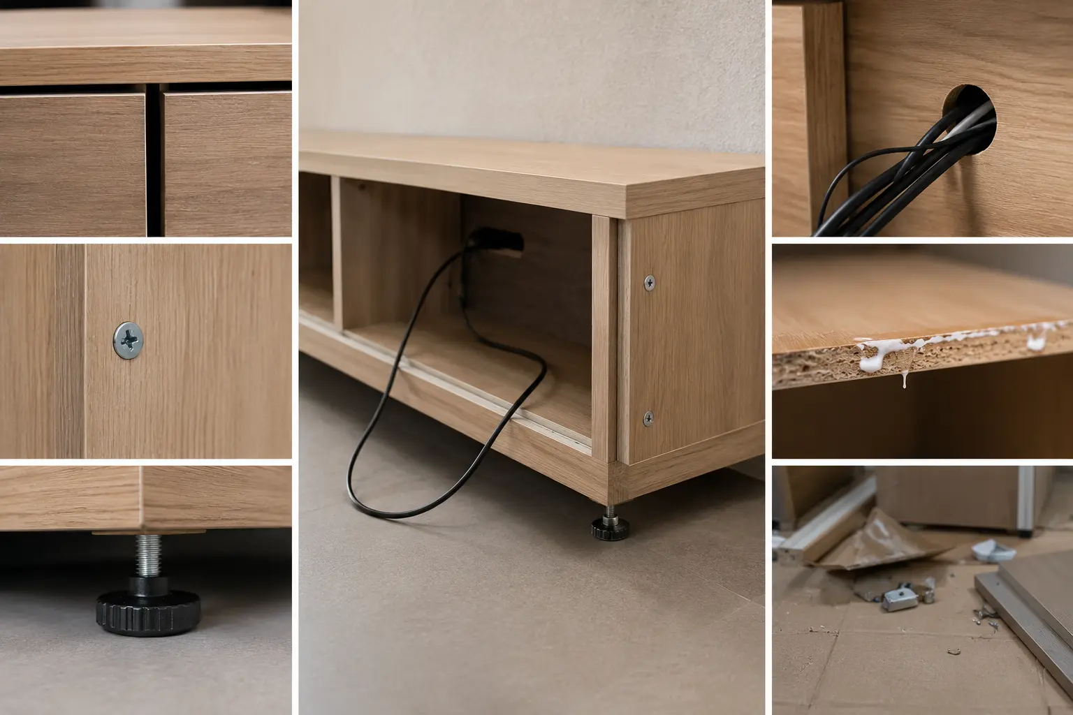 Finitions soignées après montage de meuble
